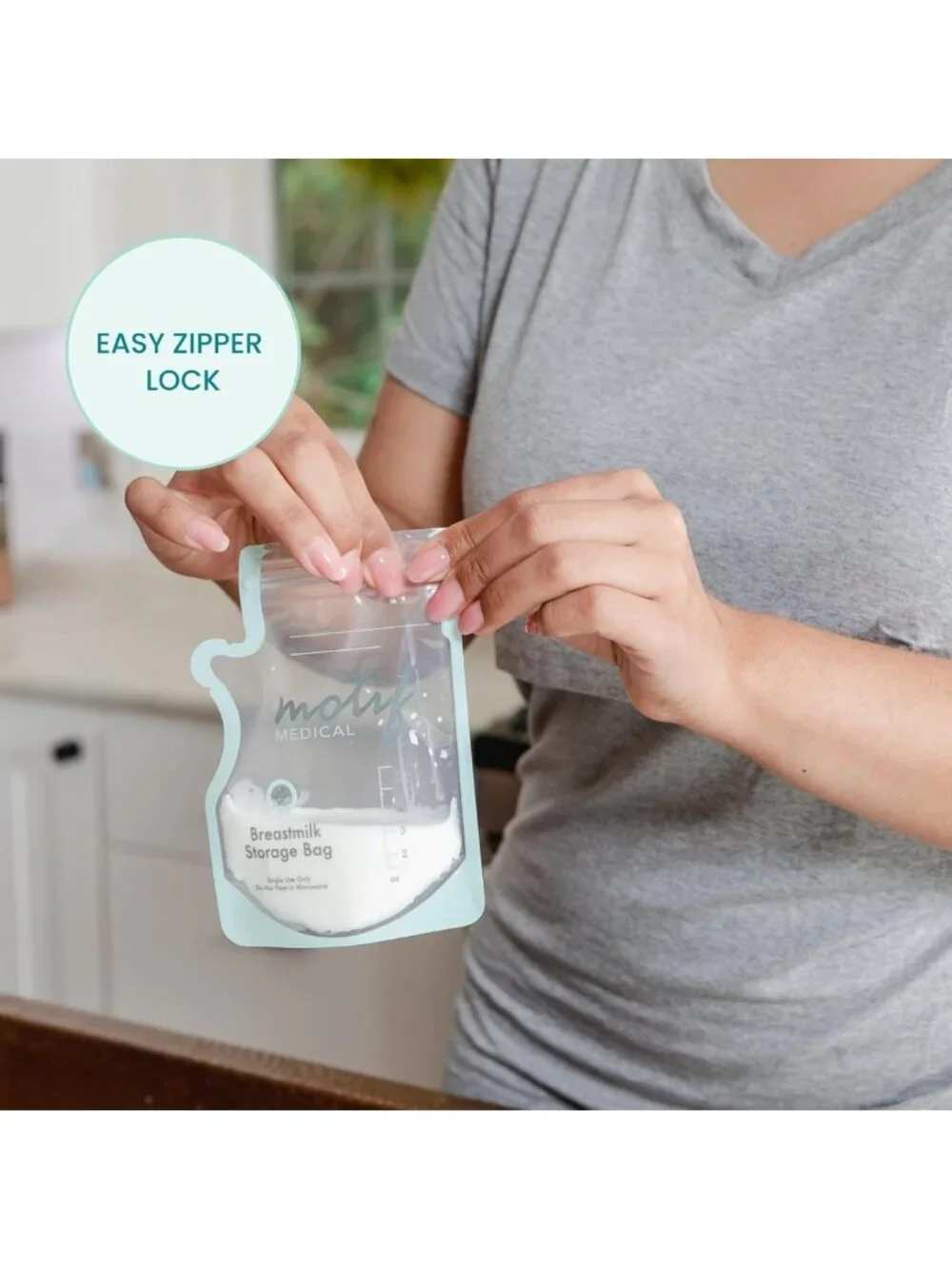 Breastmilk Storage Bags with Easy Pour Spout - Leak-Proof Freezer Bags, 100